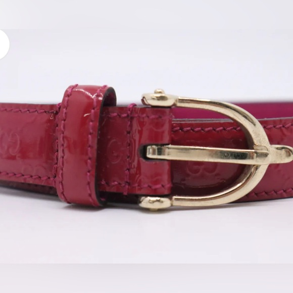 pink gucci gg patent leather belt size 90 - Picture 4 of 6